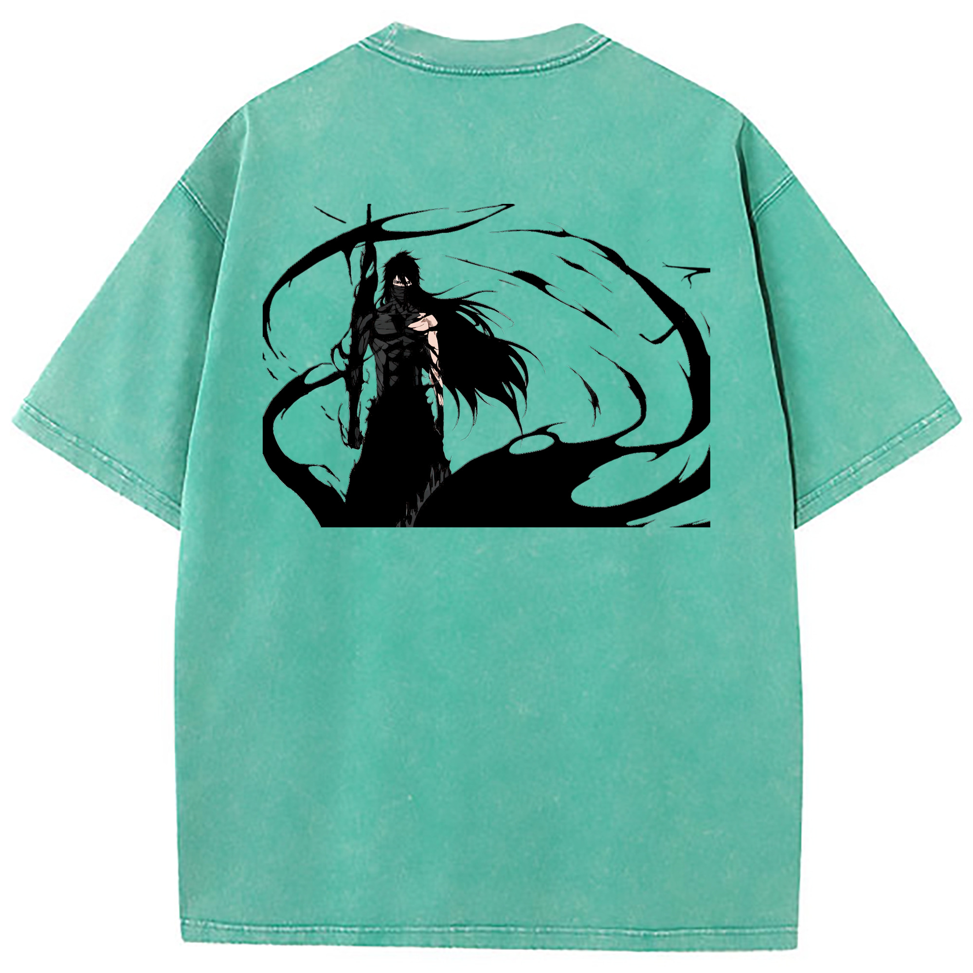 （画像用） ブリーチ 黒崎一護（くろさき いちご）BLEACH Kurosaki Ichigo 綿100% ヴィンテージ風 半袖Tシャツ（背面プリント）